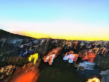 Aerial view of landscape against clear sky