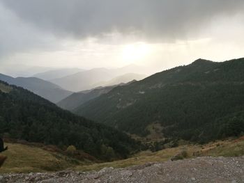 Scenic view of mountains against sky