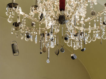 Low angle view of chandelier