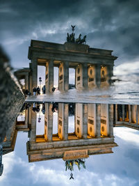 Reflection of building in water