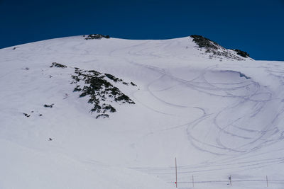 Scenic view of snow covered mountain against sky