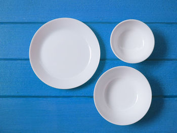 High angle view of empty tea on table