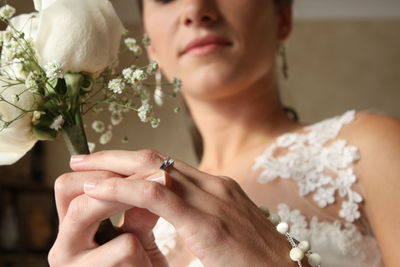 Close-up of woman in her wedding