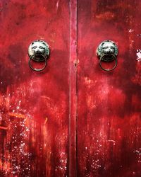 Close-up of closed door