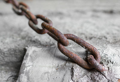 Close-up of rusty chain