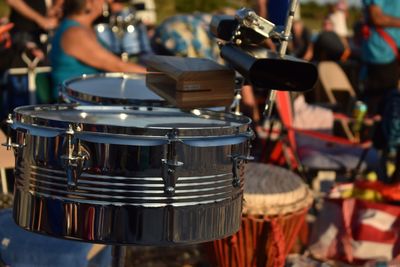 Close-up of drums