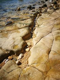 Close-up of rocks in water