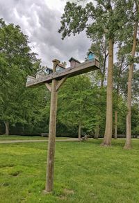 Trees on field against sky