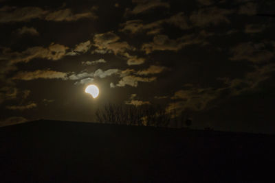 Scenic view of silhouette landscape against sky at night