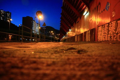 Illuminated city at night