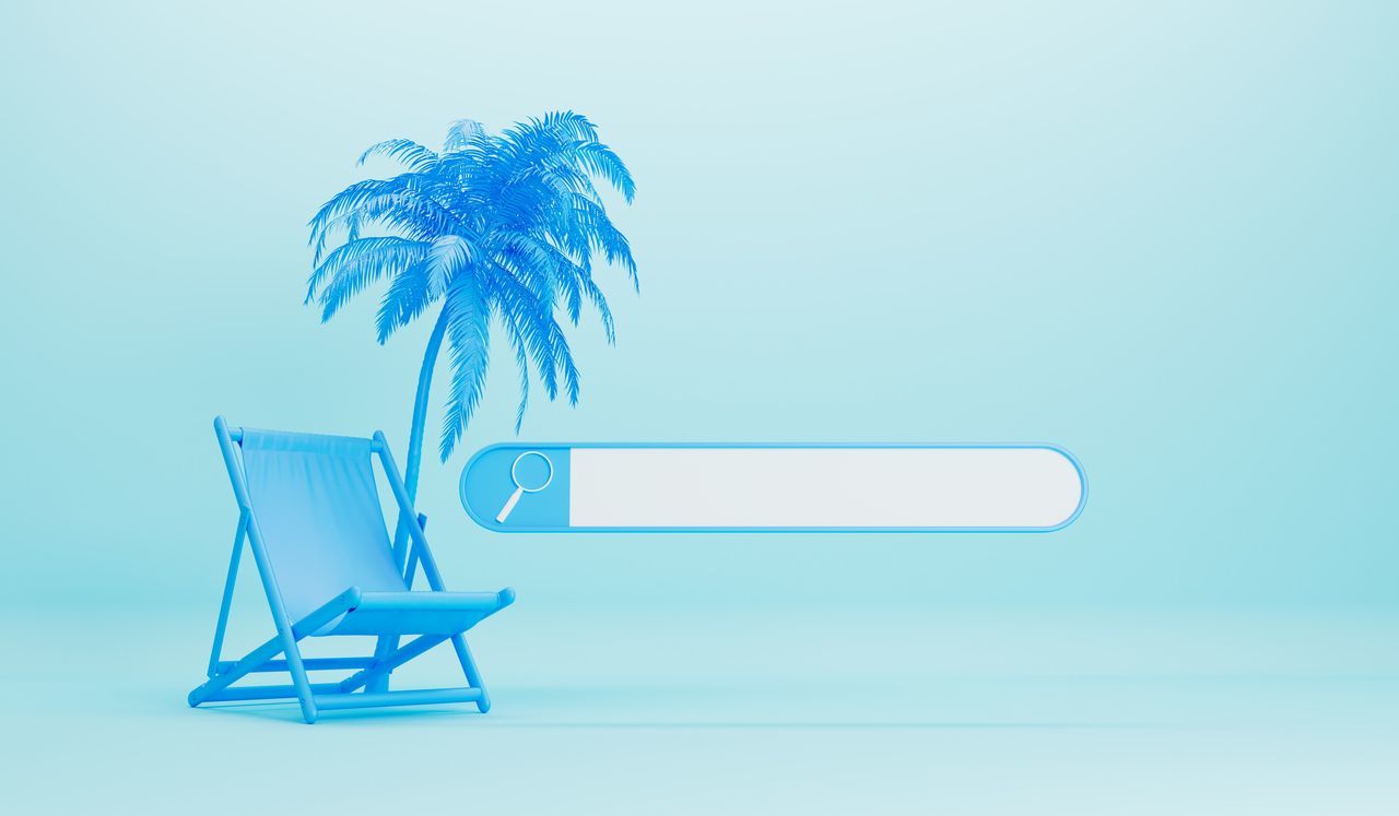 blue, chair, furniture, blue background, copy space, cartoon, no people, colored background, studio shot, indoors, communication, nature, technology