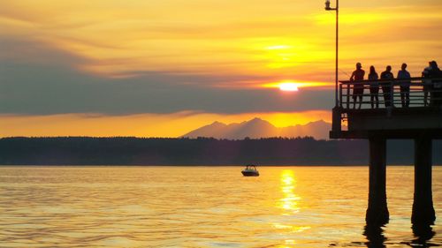 Scenic view of sea during sunset