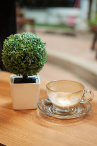 Close-up of coffee on table