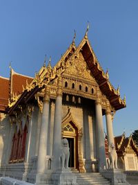 Low angle view of historical building against clear sky