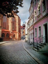 Road passing through city