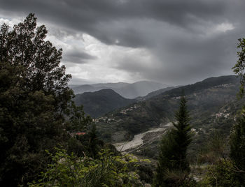 Scenic view of mountains against sky