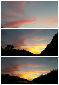 Scenic view of silhouette trees against sky during sunset