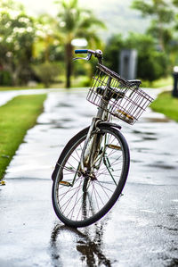 Bicycle on street in park