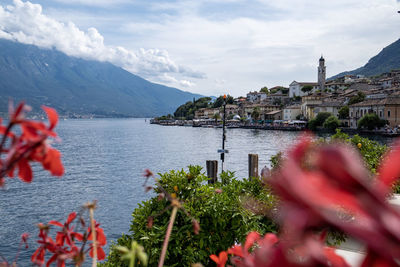 Panoramic view of river and buildings against sky