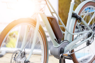 Close-up of bicycle wheel