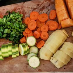 High angle view of vegetables