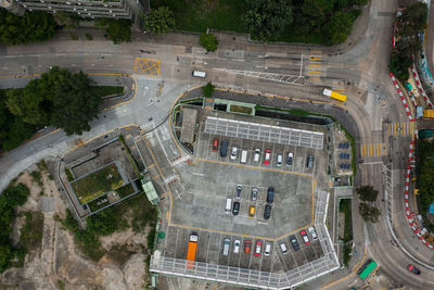 High angle view of city street