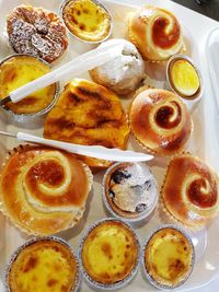 Close-up of dessert served on table