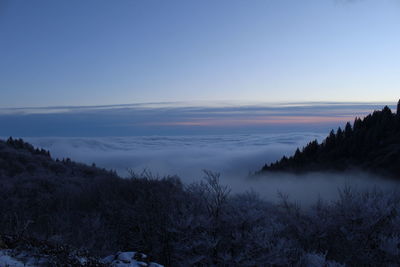 Scenic view of landscape against clear sky