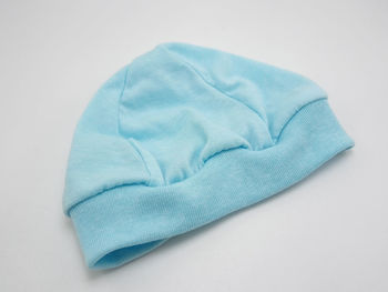 High angle view of fabric over white background