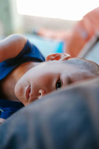 Portrait of baby lying down