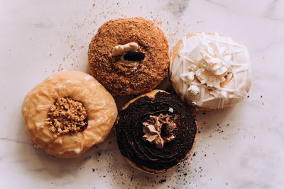 High angle view of food on table