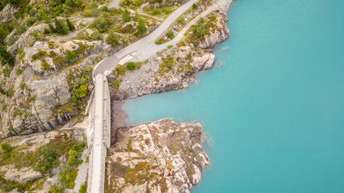High angle view of sea against sky