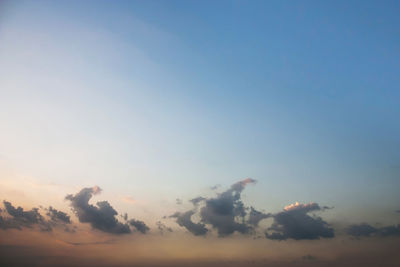 Low angle view of sky during sunset