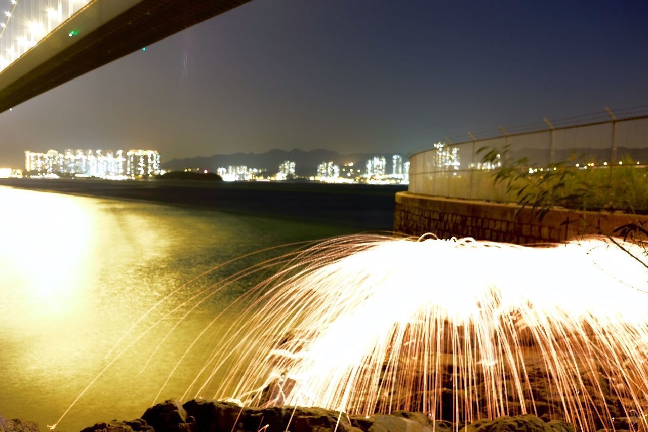 BLURRED MOTION OF SEA AT NIGHT