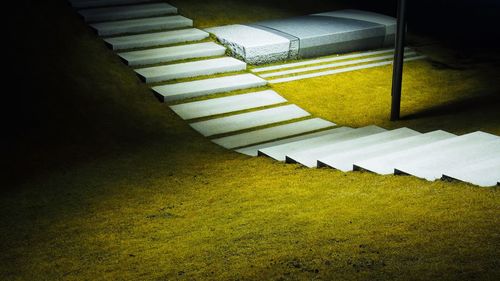 High angle view of yellow indoors