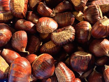 Full frame shot of chestnuts for sale at market stall