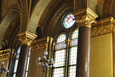 Low angle view of ornate ceiling in building