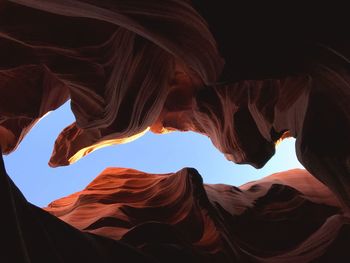 Low angle view of rock formation