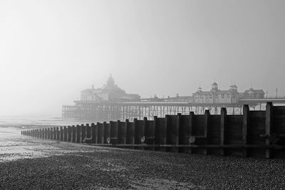 Pier in a foggy day