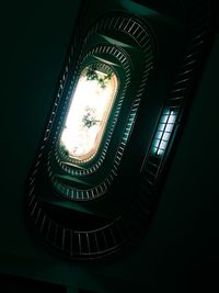 Low angle view of spiral staircase of building