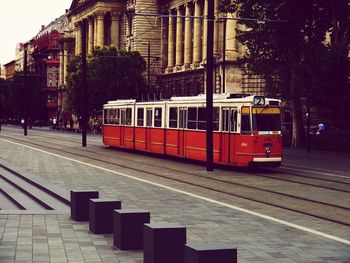 Tramway on city street