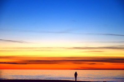 Scenic view of sea at sunset