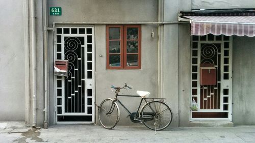 Cars parked in front of building