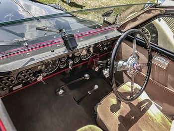 High angle view of vintage car