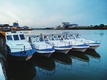 Boats in harbor