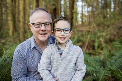 Portrait of grandpa and grandson.