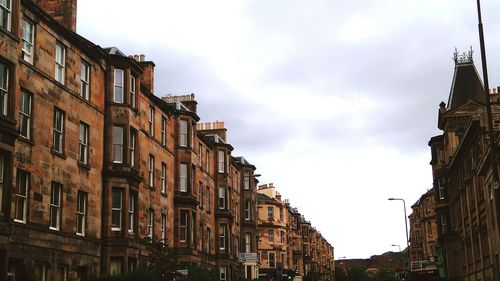 Low angle view of buildings against sky