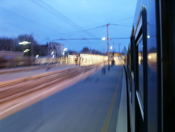 Panoramic view of railroad tracks against sky