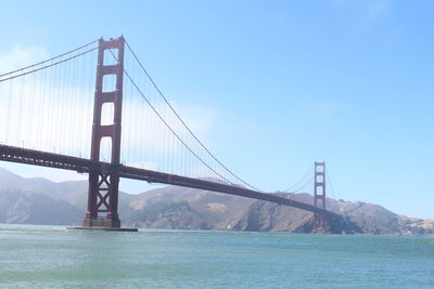 Low angle view of golden gate bridge