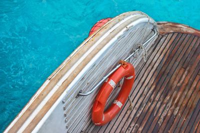 High angle view of swimming pool against sea